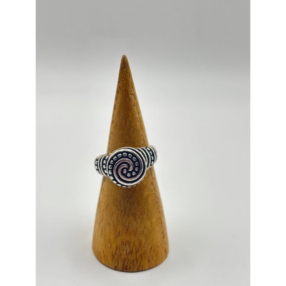 Vintage James Avery Tribal African Beaded Swirl Sterling Silver Ring - Picture 5 of 11